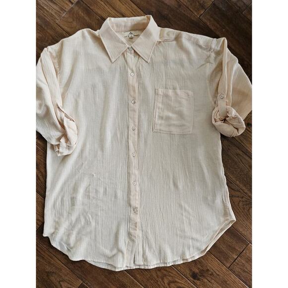 Rip Curl Linen Blend Gauze Button Down Shirt Women's Size XL Beach Surfer NWT - Picture 7 of 10